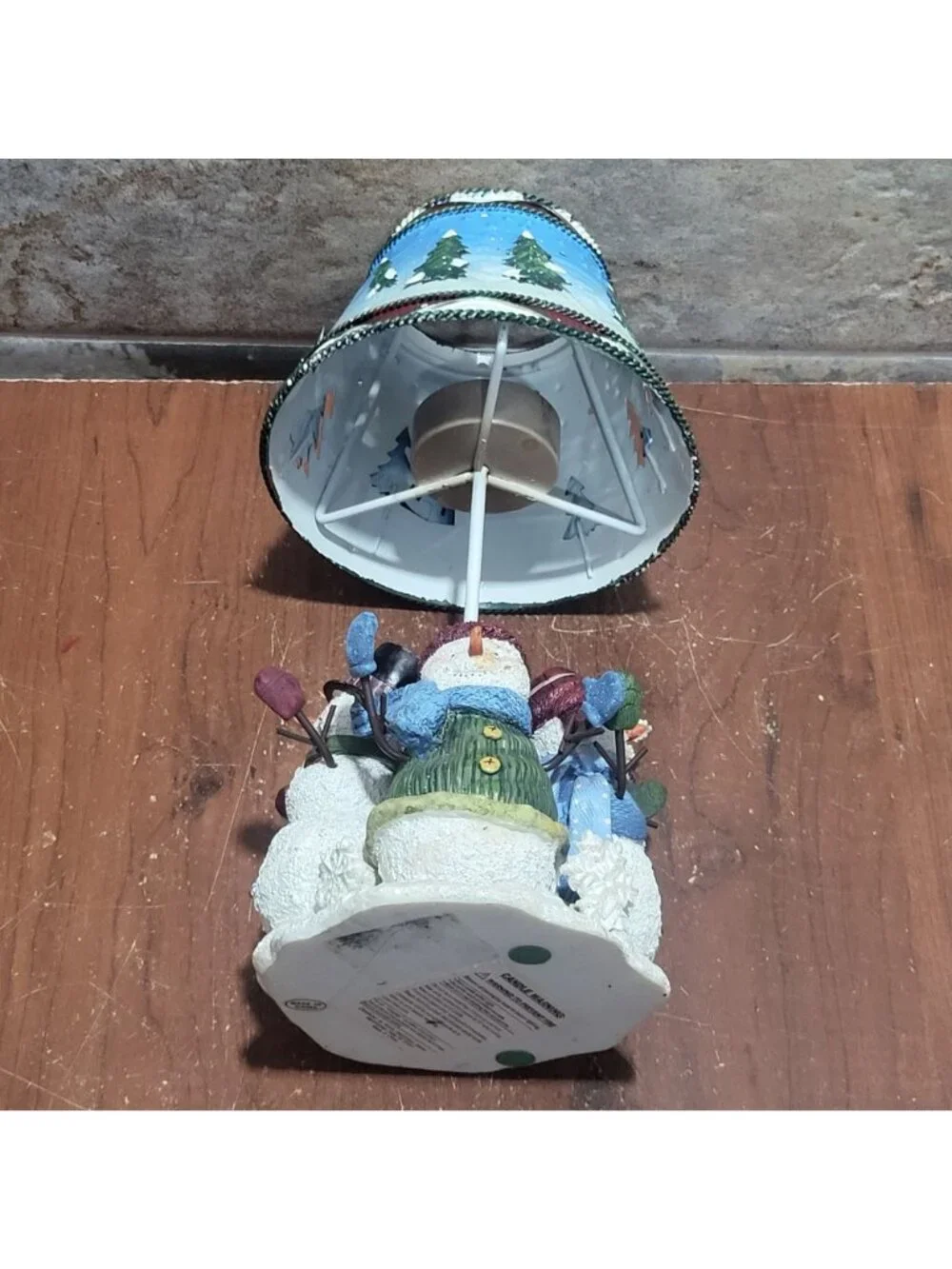 Vintage Home Interiors Snowman Family Tealight Candle Holder